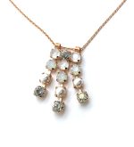 Mariana Necklace Pendant Timeless Cream Pearl, White Opal, & Clear Austrian Crystals Cake Batter A La Mode Coll.