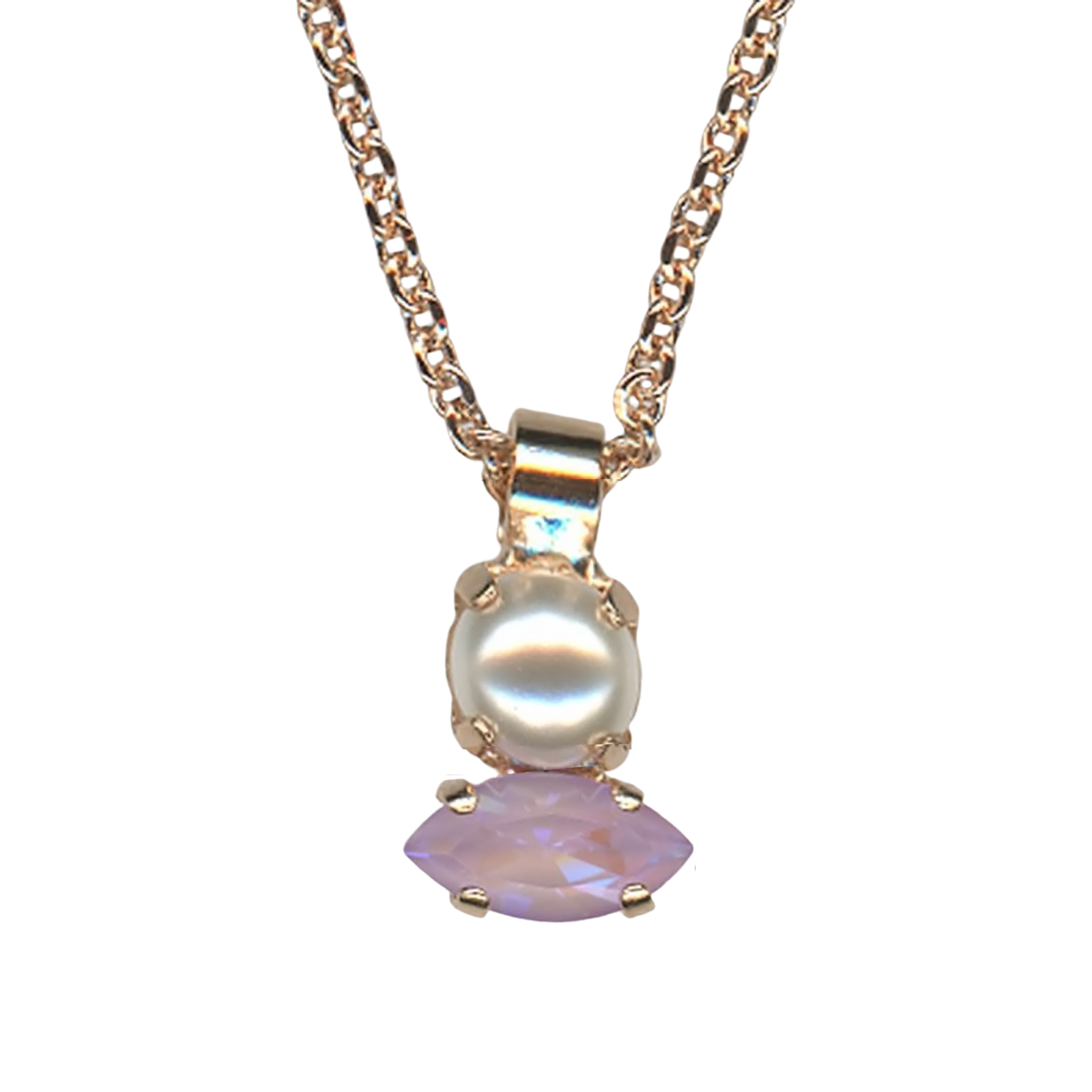 N-5633-139-10-RG(1) Mariana Necklace Pendant Shimmering Sun Kissed Lavender & Pearl Austrian Crystals Romance Joy Of Life Coll. - Image 1
