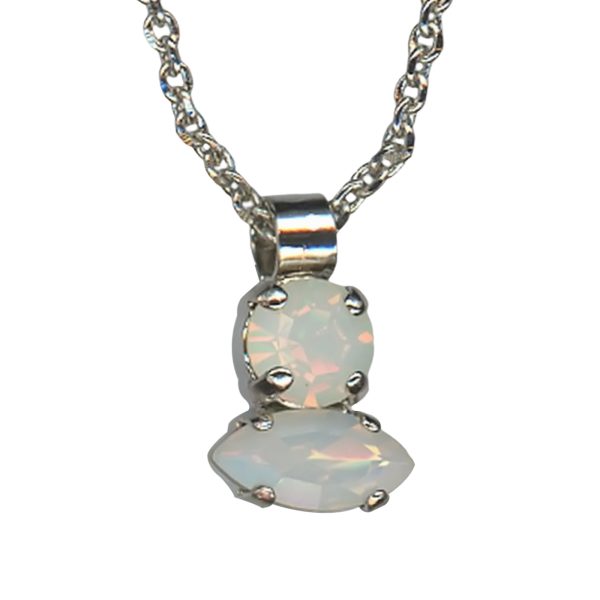 Mariana Necklace Pendant Simply Elegant White Opal Austrian Crystals My Treasures Coll.