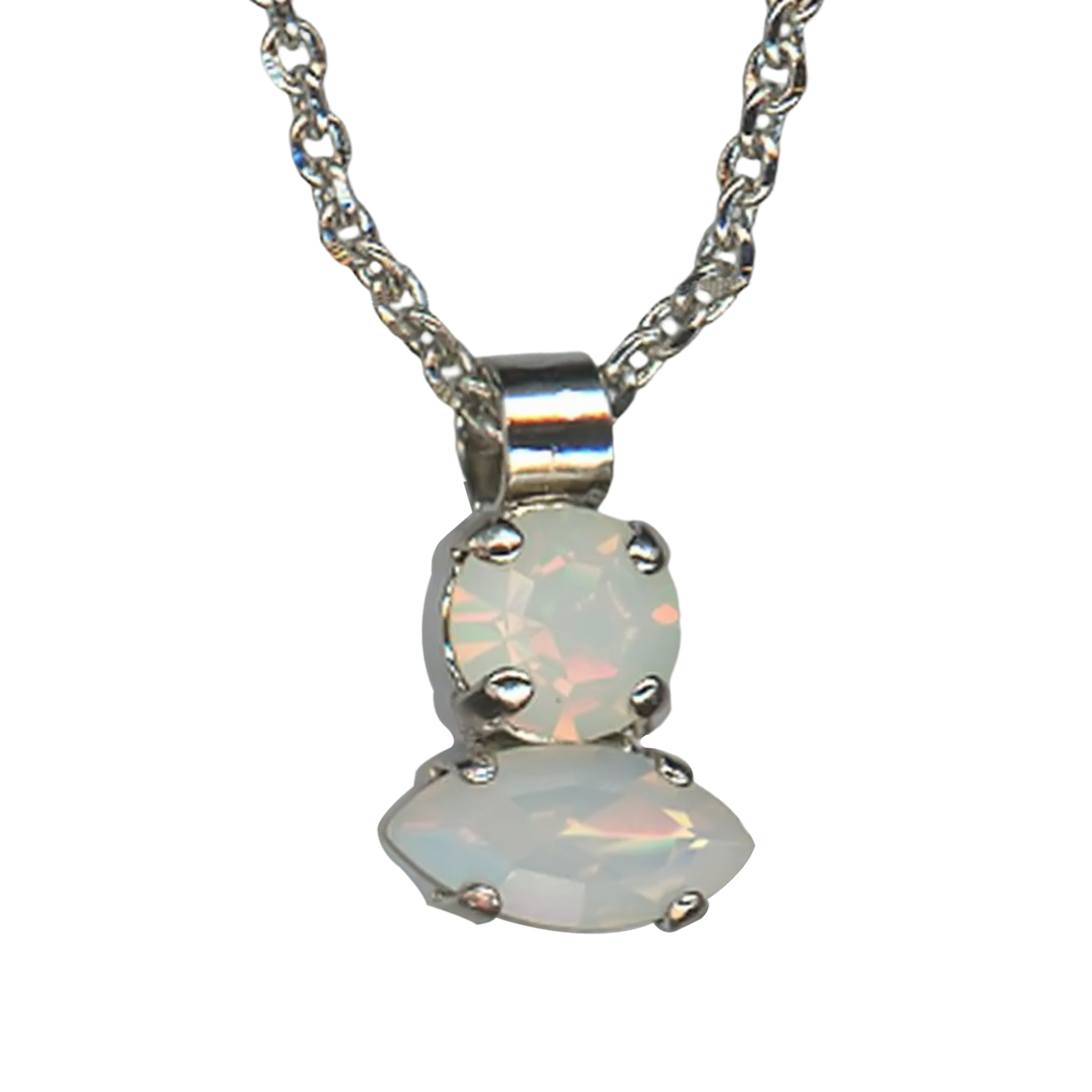 N-5633-234234-SP(1) Mariana Necklace Pendant Simply Elegant White Opal Austrian Crystals My Treasures Coll. - Image 1