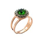 Ring By Mariana Woman Exquisite Emerald and Clear Swarovski  Crystals - Image 5