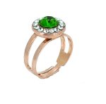 Ring By Mariana Woman Exquisite Emerald and Clear Swarovski  Crystals - Image 4