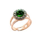 Ring By Mariana Woman Exquisite Emerald and Clear Swarovski  Crystals - Image 3