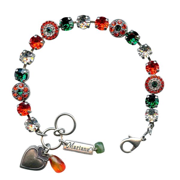 Mariana Bracelet Stunning Clear, Hyacinth, & Emerald Austrian Crystals My Treasures Coll.