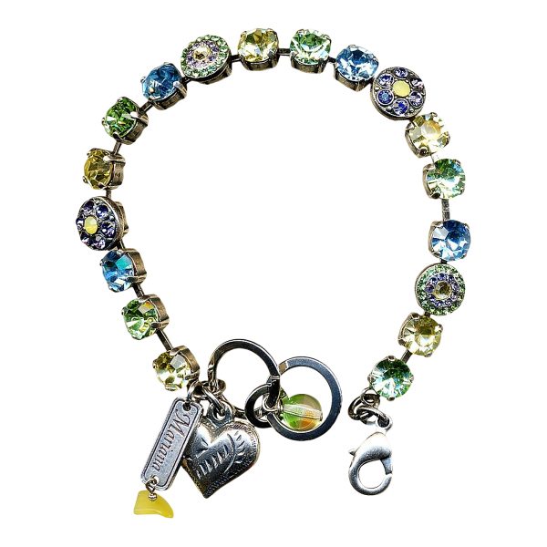 Mariana Bracelet Fab Peridot, Lt Blue, Tanzanite, & Yellow Austrian Crystals My Treasures Coll.