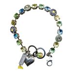 Mariana Bracelet Fab Peridot, Lt Blue, Tanzanite, & Yellow Austrian Crystals My Treasures Coll. - Image 3
