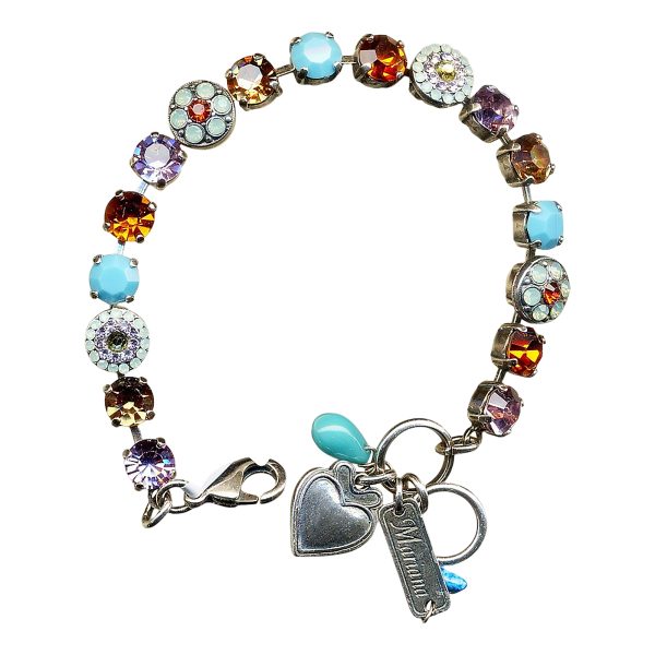 Mariana Bracelet Beautiful Violet, Lt Smoked Topaz, Turq, Amber, Pacific Opal, & Topaz Austrian Crystals My Treasures Coll.