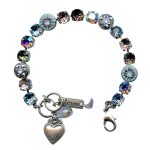 Mariana Bracelet Charming Aquamarine, Vitrail Med, Greige, Turq, & Ant Pink Austrian Crystals My Treasures Coll.