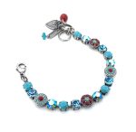 Bracelet By Mariana My Treasures Coll. Vitrail, Coral, Aquamarine, Turquoise & Pacific Opal Swarovski Crystals - Image 3