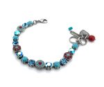 Bracelet By Mariana My Treasures Coll. Vitrail, Coral, Aquamarine, Turquoise & Pacific Opal Swarovski Crystals - Image 2
