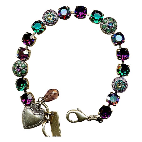 Mariana Bracelet Gorgeous Purple Velvet, Magenta, Emerald, & Palace Green Opal Austrian Crystals My Treasures Coll