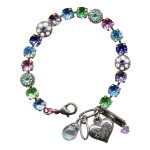 Mariana Bracelet Glamorous Peridot, Aquamarine, Tanzanite, Lt Rose, & Pink Opal Austrian Crystals My Treasures Coll. - Image 2