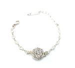 Bracelet By Mariana Woman Guardian Angel Floral Clear Swarovski Crystals