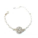 Bracelet By Mariana Woman Guardian Angel Floral Clear Swarovski Crystals