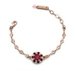 Bracelet By Mariana Woman Lovely Guardian Angel Rose and Fuchsia Swarovski Crystals