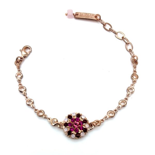 Bracelet By Mariana Woman Lovely Guardian Angel Rose and Fuchsia Swarovski Crystals