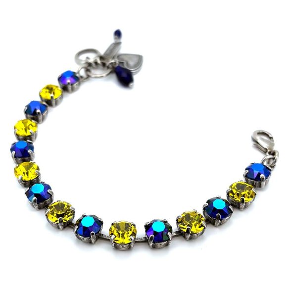 Bracelet By Mariana Woman Exquisite Tanzanite and Citrine Swarovski Crystals
