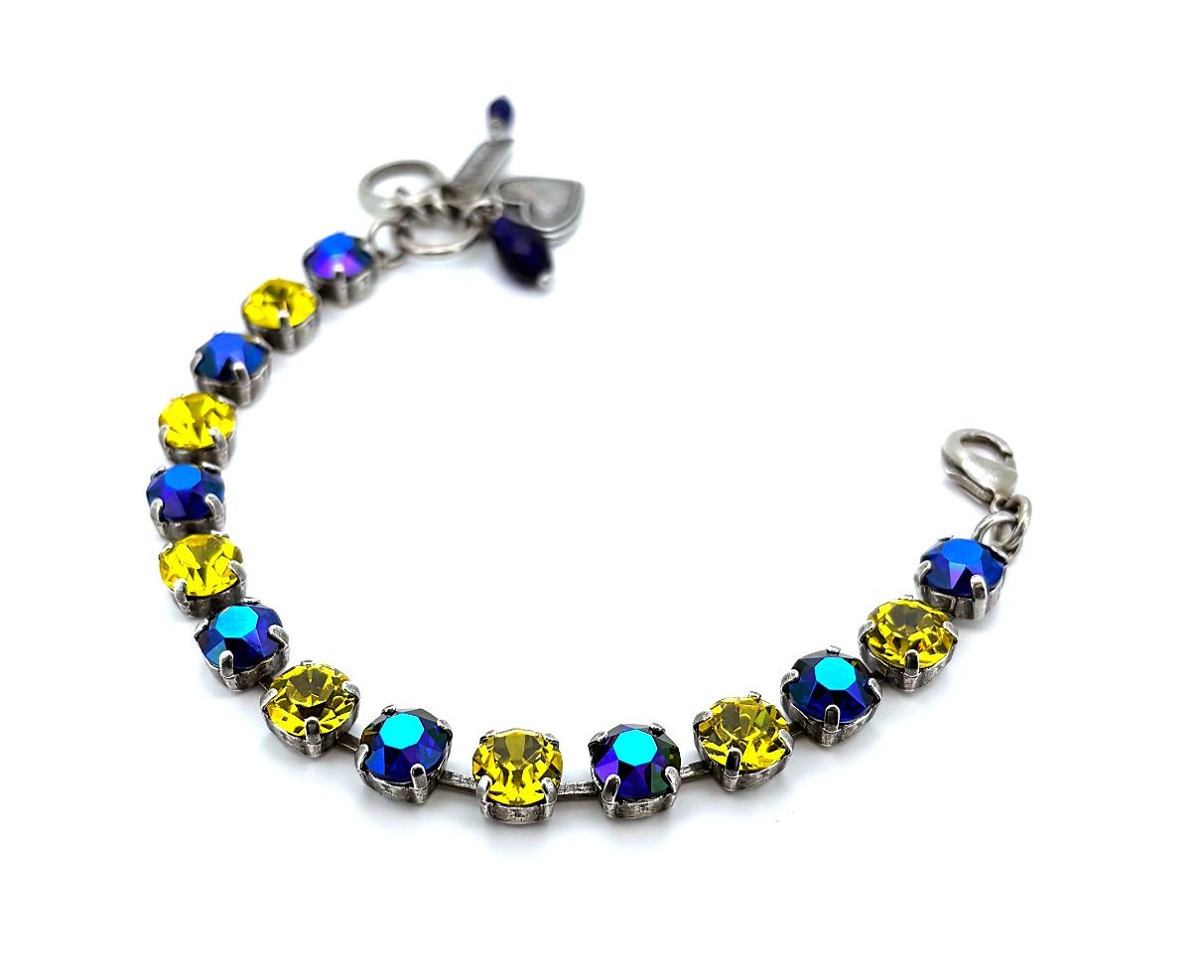 B-4252-108385-SP (1) Bracelet By Mariana Woman Exquisite Tanzanite and Citrine Swarovski Crystals - Image 1