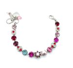 Mariana Bracelet Floral in Pinks, Silky Sage Delite, Siam, Clear, & Burgundy Austrian Crystals Take My Breath Away Coll. - Image 3