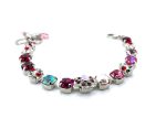 Mariana Bracelet Floral in Pinks, Silky Sage Delite, Siam, Clear, & Burgundy Austrian Crystals Take My Breath Away Coll. - Image 2