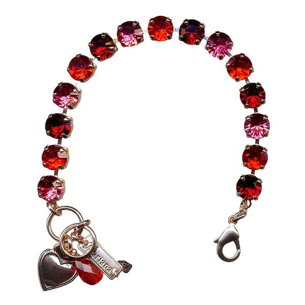 Mariana Bracelet Stunning Siam, Lt Siam & Lt Rose Austrian Crystals My Treasures Coll.