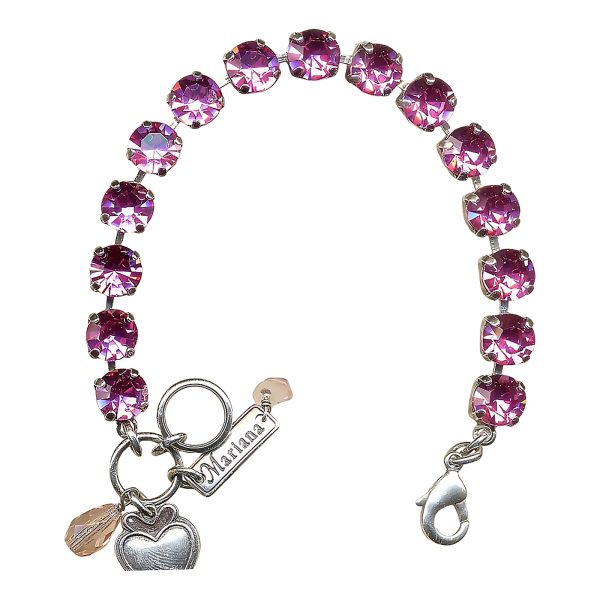 Bracelet By Mariana Woman Lovely 15 Rose Round Swarovski Crystals