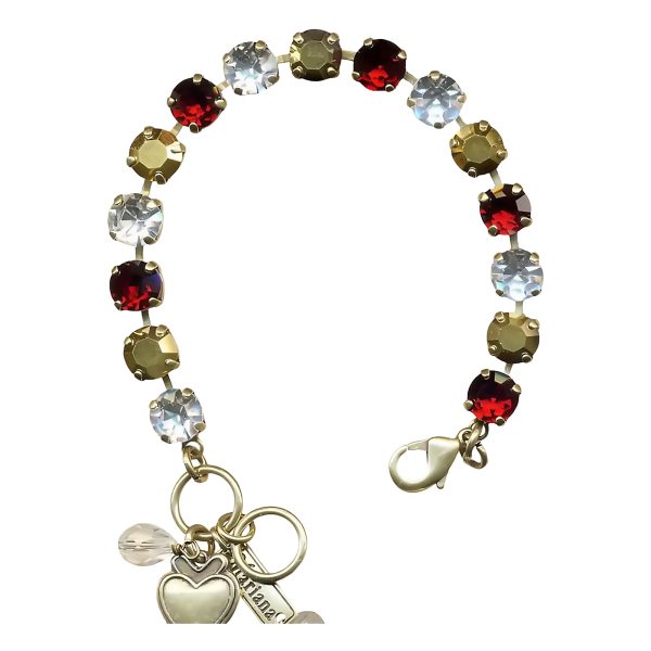 Mariana Bracelet Luxurious Aurum, Garnet, & Clear Austrian Crystals My Treasures Coll.