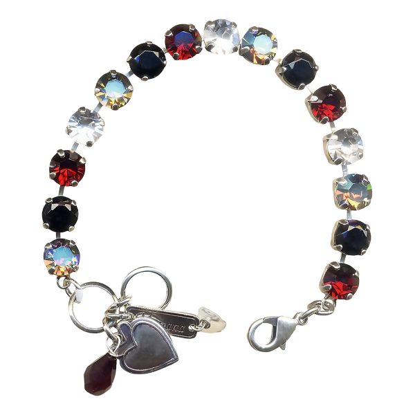 Mariana Bracelet Sophisticated Jet, Clear, Siam & Golden Shadow Austrian Crystals My Treasures Coll.