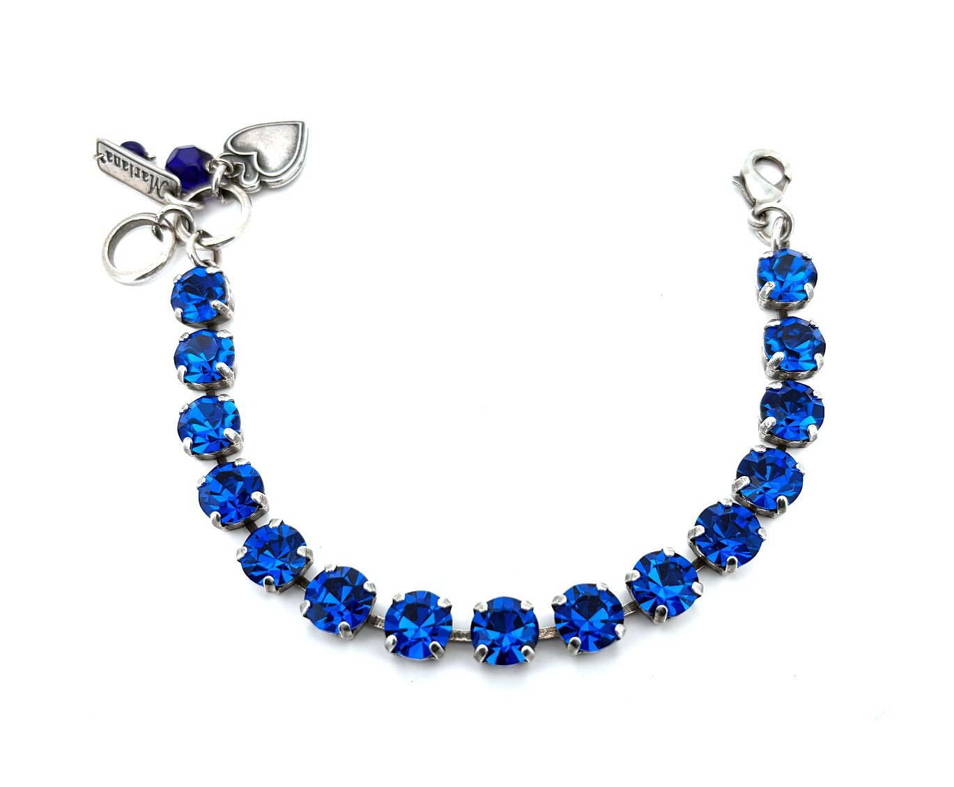 B-4252-243-SP (1) Bracelet By Mariana Woman Glamorous Capri Blue Swarovski Crystals - Image 1