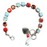 Mariana Bracelet Charming Turq, Coral, Pacific Opal, & Orange Austrian Crystals Gypsy Soul Coll. - Image 2