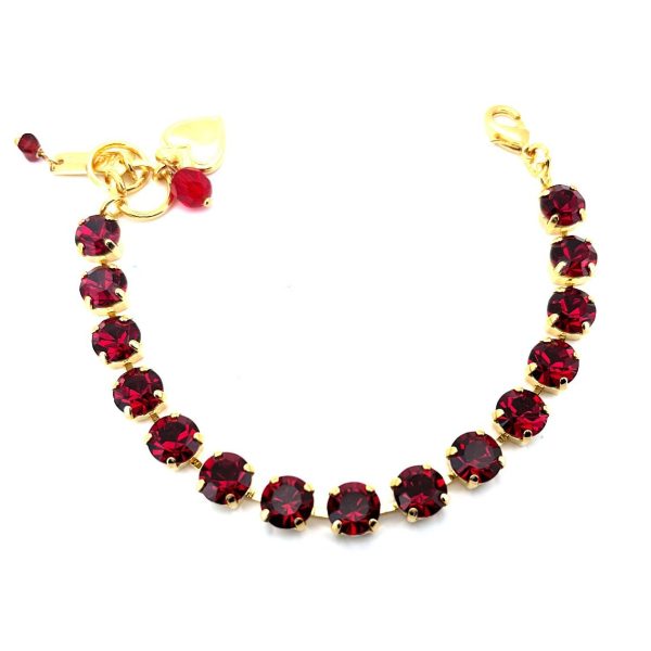Bracelet By Mariana Woman 15 Fabulous Round Ruby Swarovski Crystals