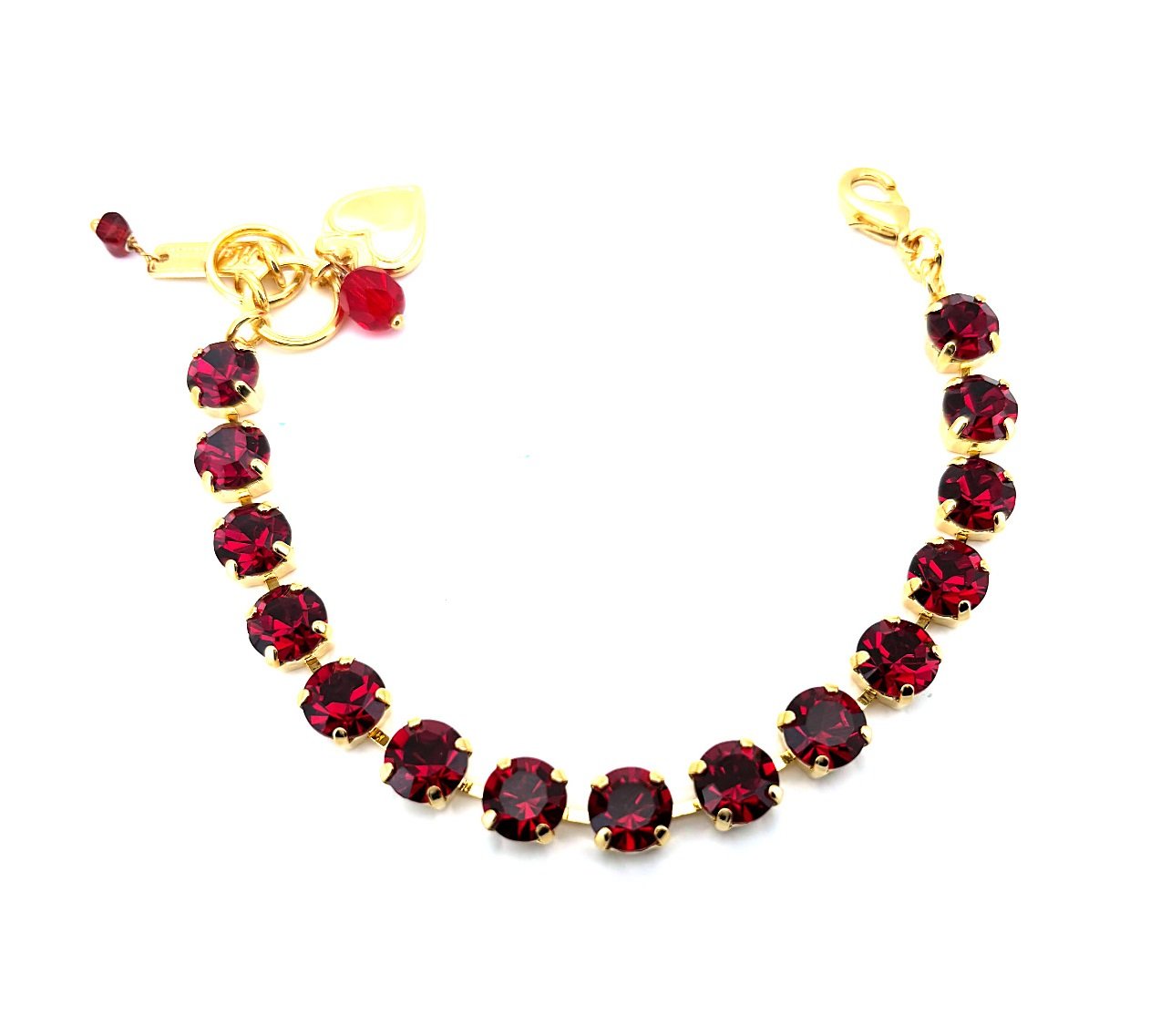 B-4252-501501-YG (1) Bracelet By Mariana Woman 15 Fabulous Round Ruby Swarovski Crystals - Image 1