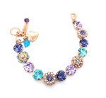 Mariana Bracelet Glamorous Aquamarine, Tanzanite, Violet, & Pearl Austrian Crystals Power Of Love Coll.
