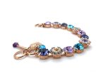 Mariana Bracelet Glamorous Aquamarine, Tanzanite, Violet, & Pearl Austrian Crystals Power Of Love Coll. - Image 3