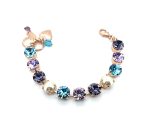 Bracelet By Mariana Woman Lovely Violet and Pearl Swarovski Crystals - Image 2