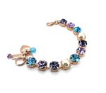 Bracelet By Mariana Woman Lovely Violet and Pearl Swarovski Crystals - Image 3