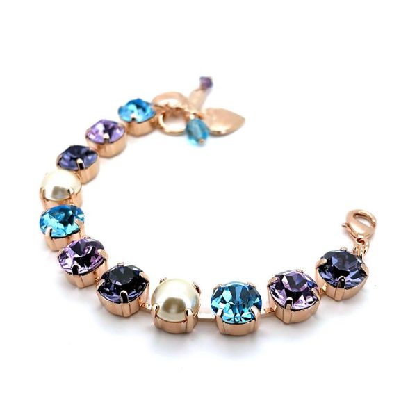 Bracelet By Mariana Woman Lovely Violet and Pearl Swarovski Crystals