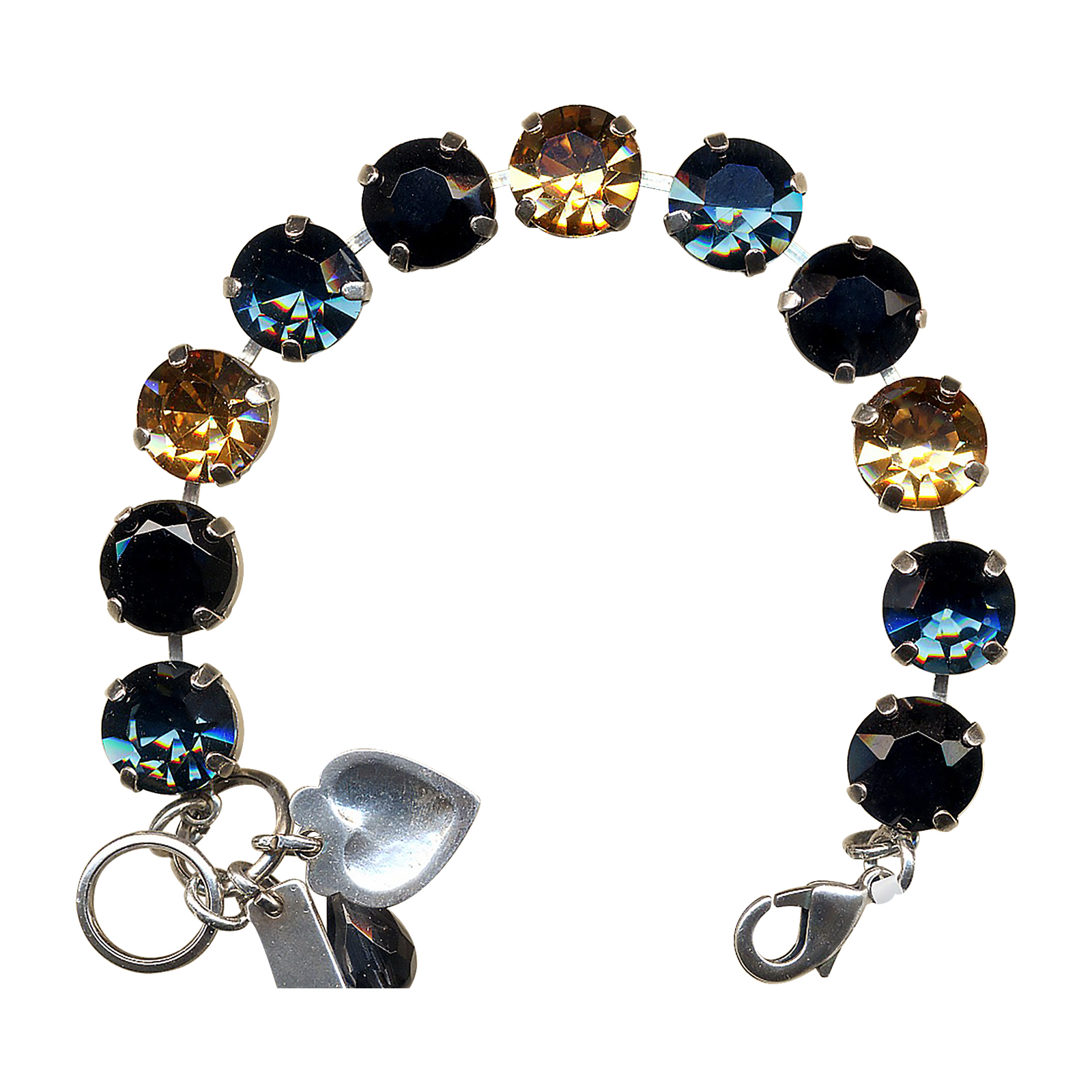 B-4474-1321-SP (1) Bracelet By Mariana Dancing the Night Away Coll. Stunning Champagne and Navy Swarovski Crystals - Image 1