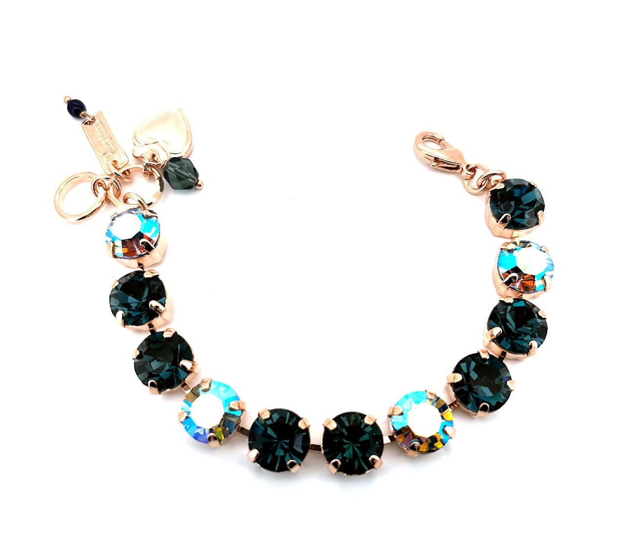 B-4474-207-RG (1) Bracelet By Mariana Woman Elegant Montana Blue and Vitrail Swarovski Crystals - Image 1