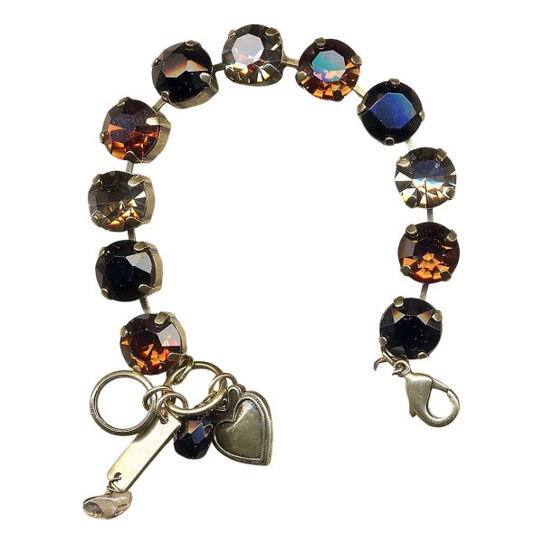 Mariana Bracelet Fabulous Lt Smoked Topaz, Golden Shadow, & Jet Black Austrian Crystals My Treasures Coll.