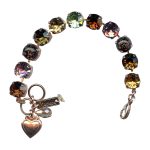 Mariana Bracelet Exquisite Smoked Topaz, Violet, Marbled Stone, & Peridot Austrian Crystals My Treasures Coll.