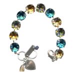 Mariana Bracelet Beautiful Blue Zircon, Golden Shadow, & Vitrail Medium Austrian Crystals My Treasures Coll.