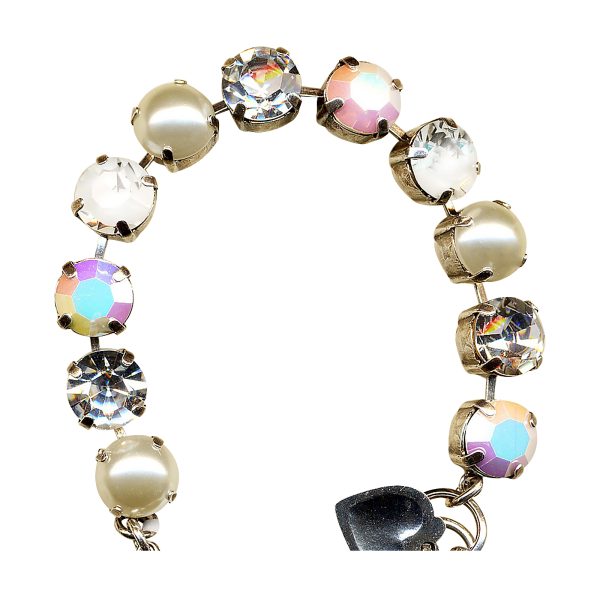 Bracelet By Mariana Timeless Pearl Mineral and Clear Swarovski Crystals