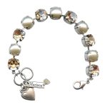 Bracelet By Mariana Charming Pearl Mineral and Peach Swarovski Crystals - Image 2