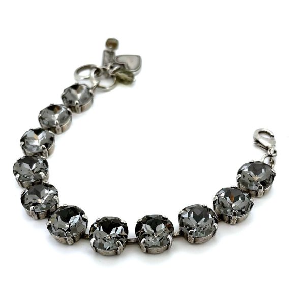 Bracelet By Mariana Woman Luxurious Black Diamond Swarovski Crystals