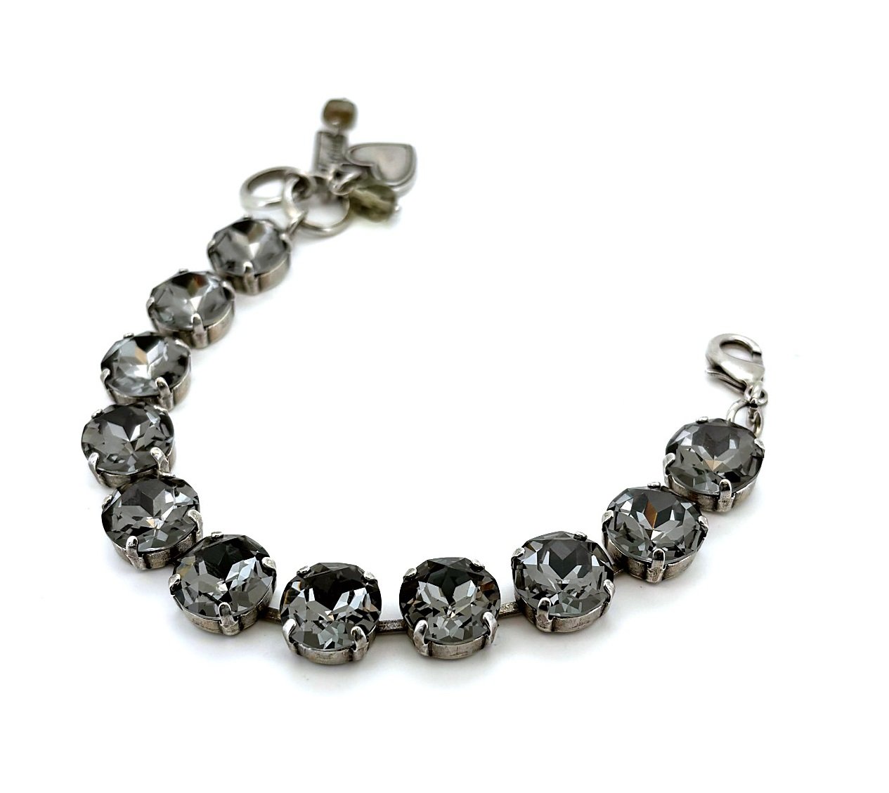 B-4474R-215215-SP (1) Bracelet By Mariana Woman Luxurious Black Diamond Swarovski Crystals - Image 1