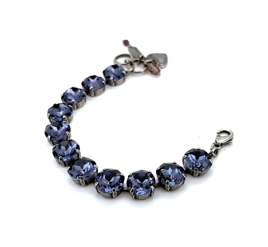 B-4474R-539539-SP (2) Bracelet By Mariana Woman Sophisticated Tanzanite Swarovski Crystals - Image 1