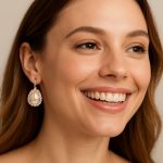Earrings By Mariana Woman Elegance Pear Shape Pearl and Clear Swarovski Crystals - Image 3