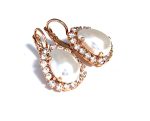 Earrings By Mariana Woman Elegance Pear Shape Pearl and Clear Swarovski Crystals - Image 2