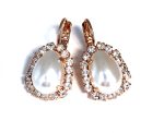 Earrings By Mariana Woman Elegance Pear Shape Pearl and Clear Swarovski Crystals - Image 4